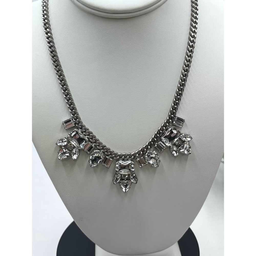 Juicy‎ Couture Limited Edition Rhinestone Silver Tone Chain Statement Necklace